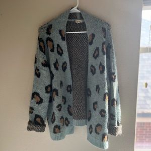 Hem and Thread Leopard Cardigan